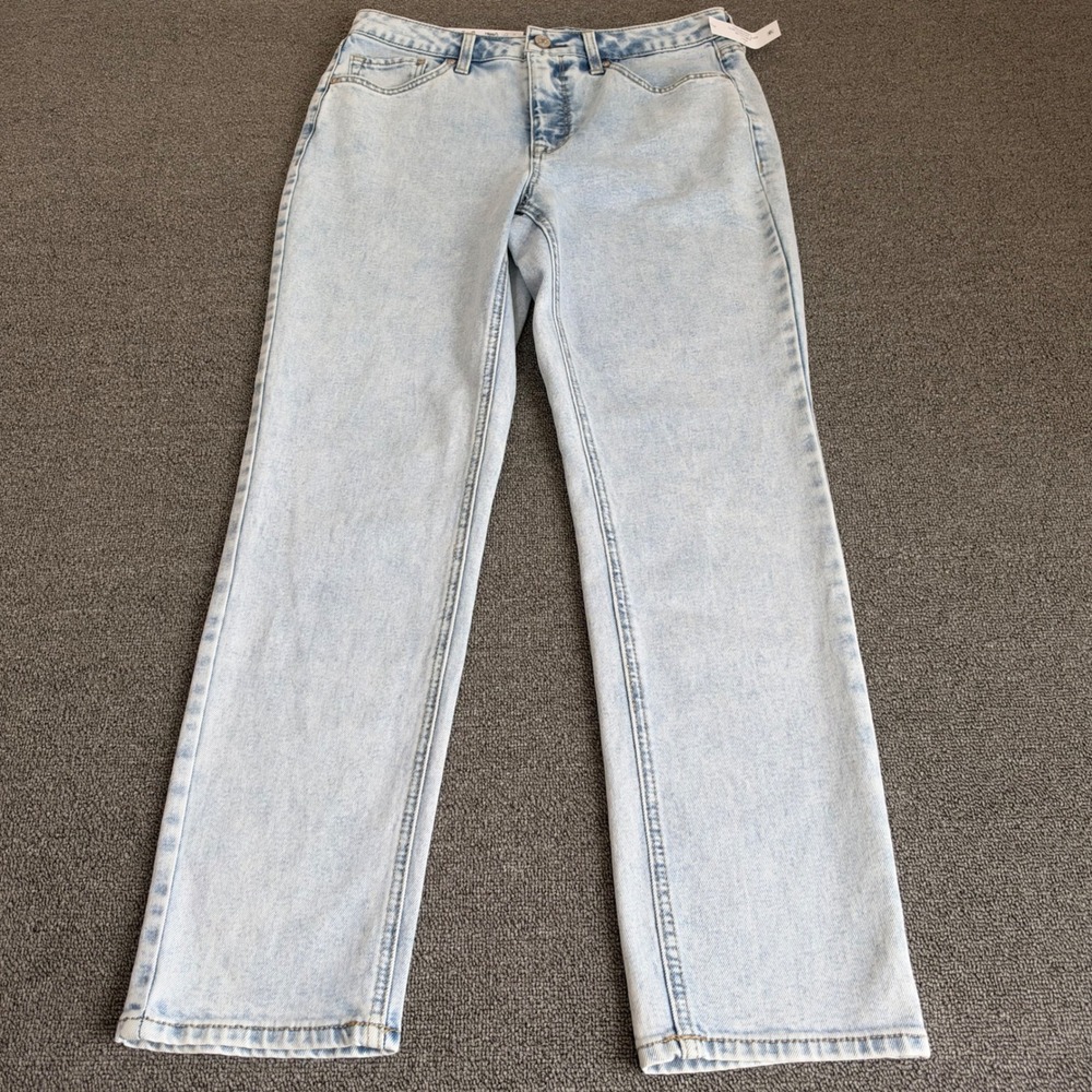 NWT Seven7 Slim Straight Jeans Lynx Light Wash High Rise Size 6 Boho Casual